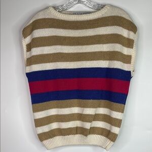 Vintage Russ Sleeveless Striped Sweater Size Large